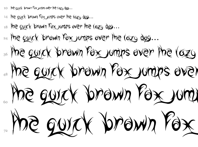Highway to Hell font waterfall